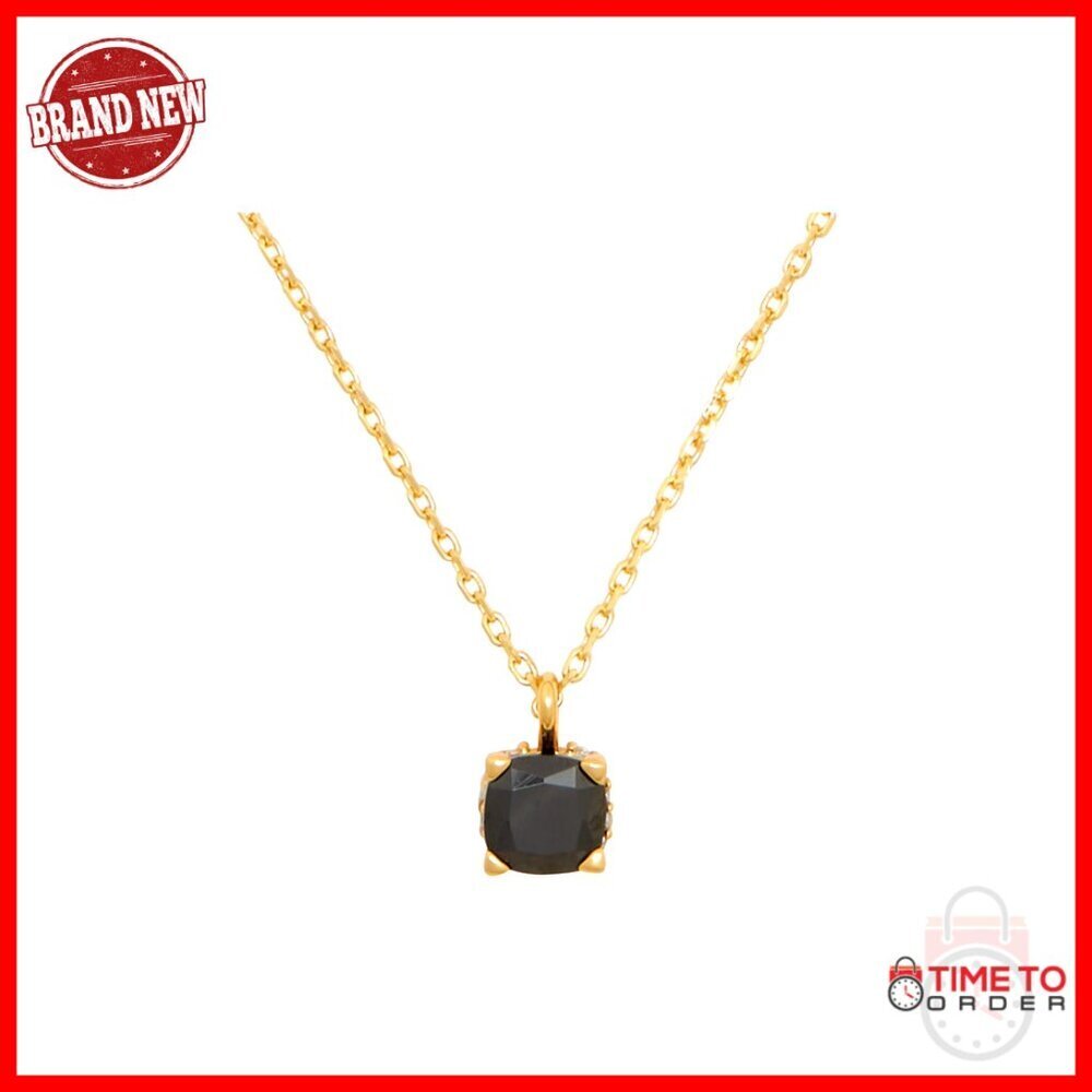 6mm Square Pendant Necklace, 16" Chain with Extender, Cubic Zirconia
